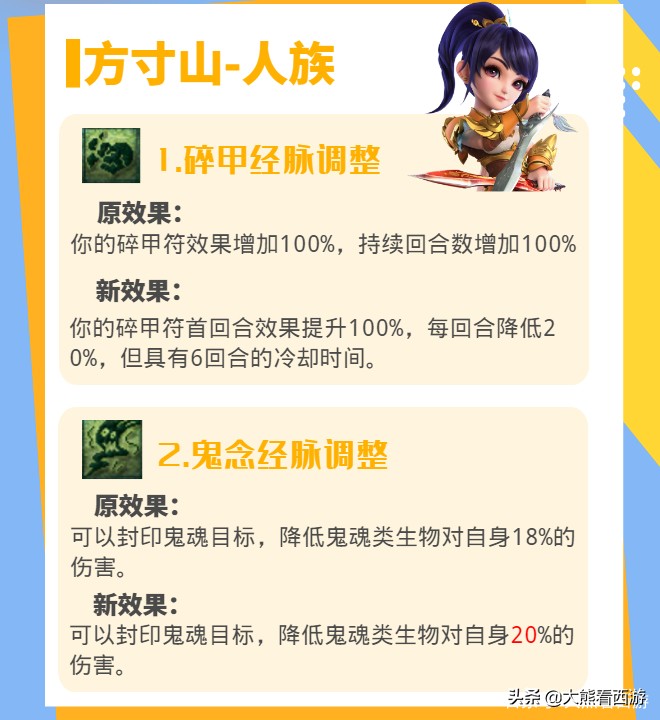 夢幻西游：18門派調整匯總，一圖帶你看完10月門派調整內容