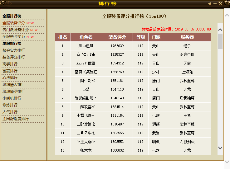 天龍八部：全服排行第三，面板屬性超風中追風，會心之神魔鏡