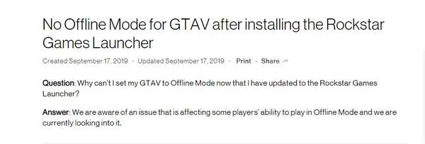《GTA5》無法使用離線模式 R星回應:正在緊急調查中