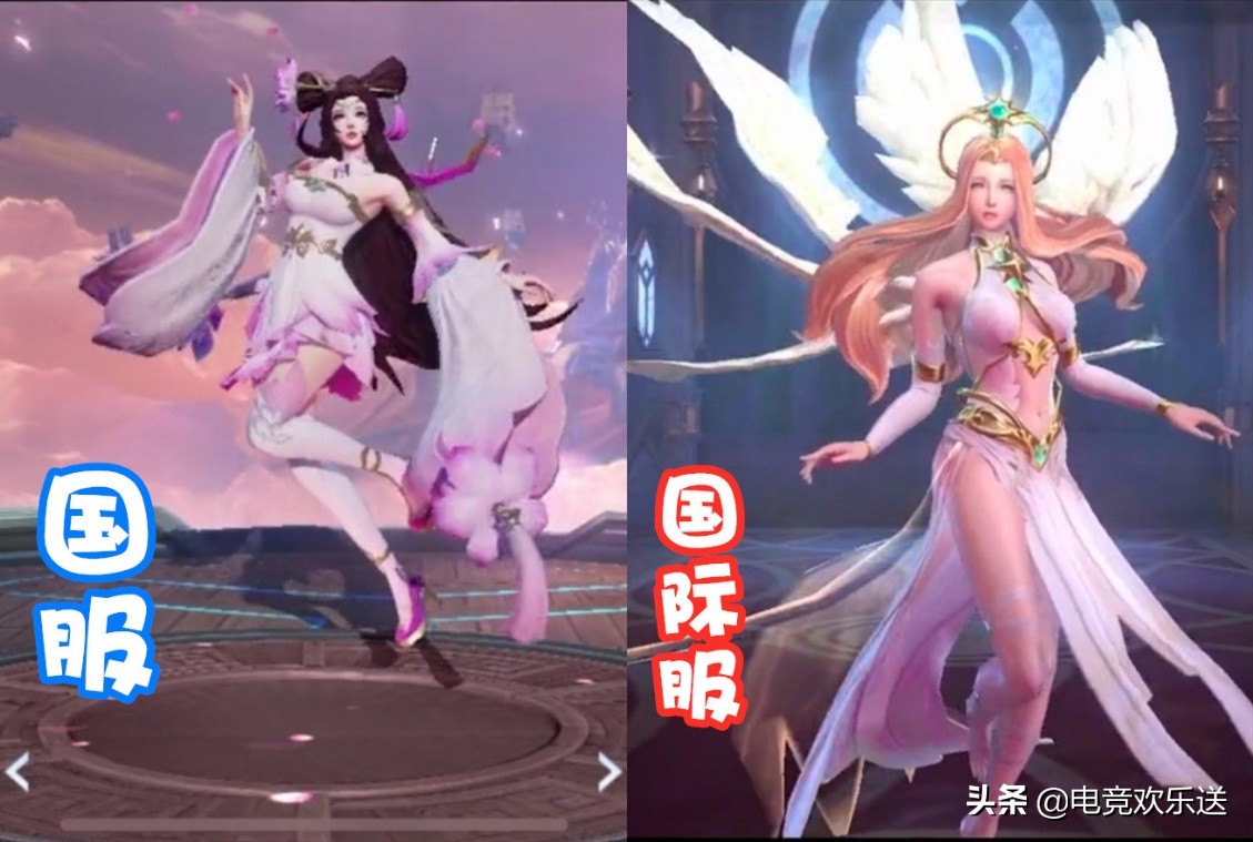 王者榮耀：國服與國際服英雄大對比，同為一個角色氣質卻截然不同