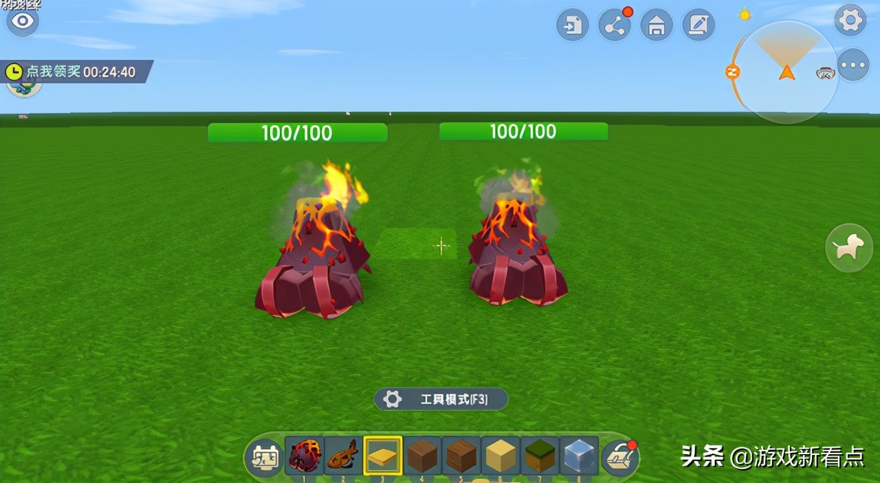 迷你世界：火山地形誕生強大生物，無視巖漿傷害，可當玩家坐騎