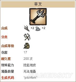 《饑荒》全工具合成表及數據圖鑒
