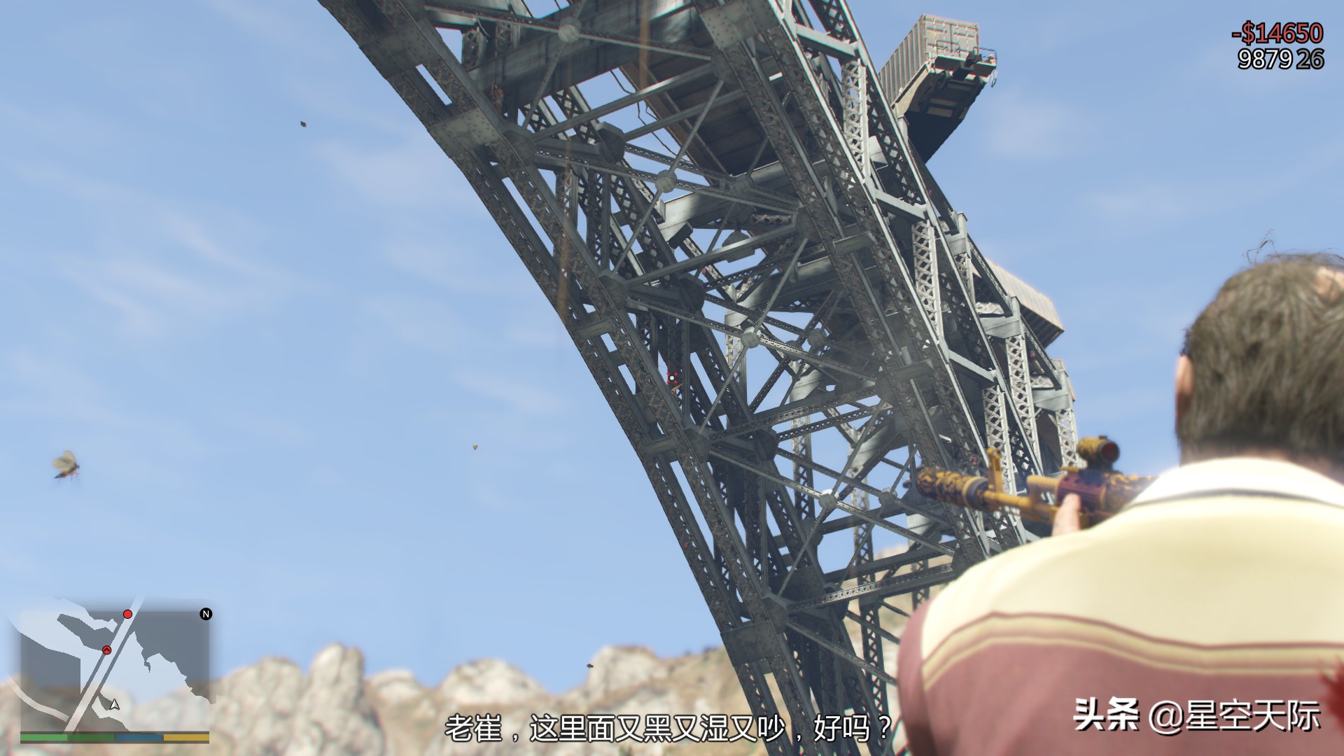 GTA5：任務讓崔佛開摩托車沖上火車，任務有點難，小星失敗好幾次