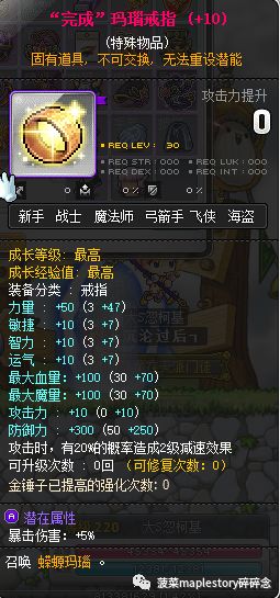 冒險島裝備推薦(主流篇)