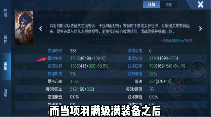 王者榮耀 英雄血量大比拼 看看滿級滿裝備后誰的血量最多