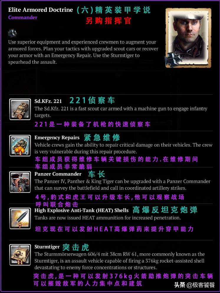 《英雄連2》中西德的指揮官都有哪些?技能是什么?