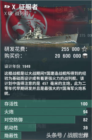 不拘泥于419和457，英系十級戰列艦征服者，兩種主炮都能隨意凱瑞