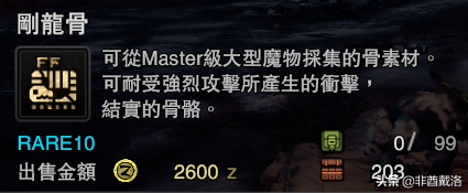 「怪獵冰原」新增龍骨素材出處一覽