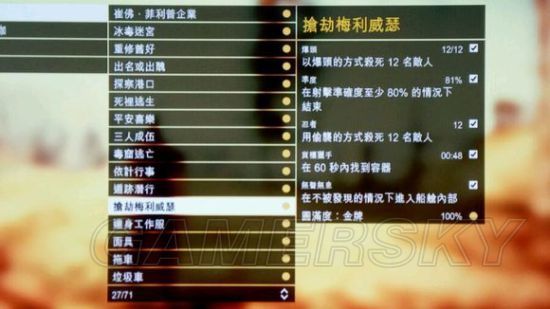《GTA5》Xbox360 100%完成度全任務金牌存檔與方法