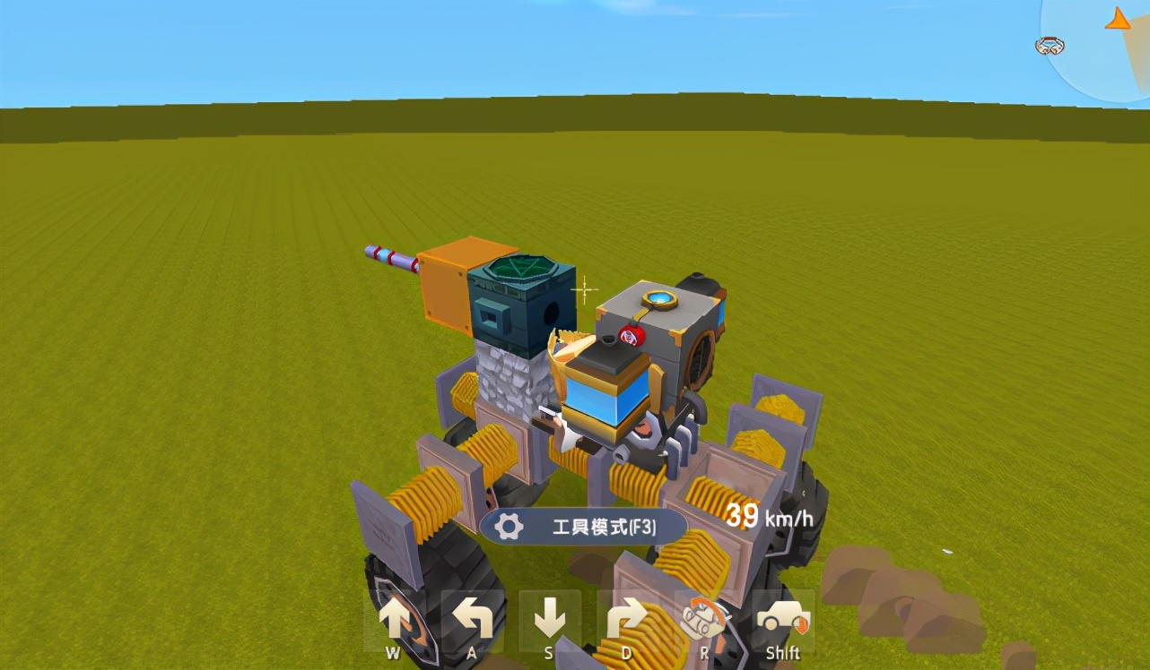 迷你世界：多功能坦克車制作，適應各種復雜地面，時速達100碼