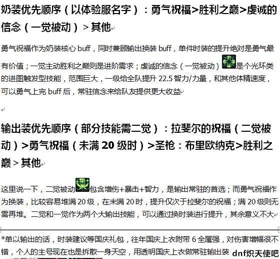 地下城與勇士dnf女圣騎士百科——關于時裝屬性選取的一些分析