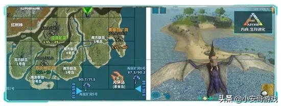 手游(方舟生存進化)地圖生物礦藏分布攻略