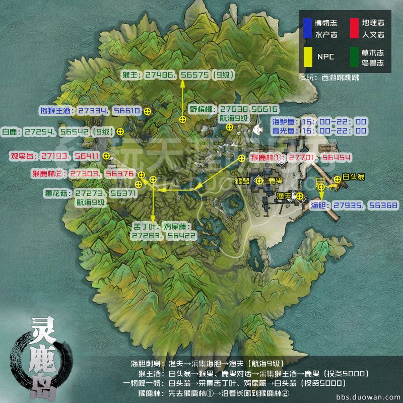 福利！《天涯明月刀OL》航海之各島嶼圖鑒坐標攻略圖全集