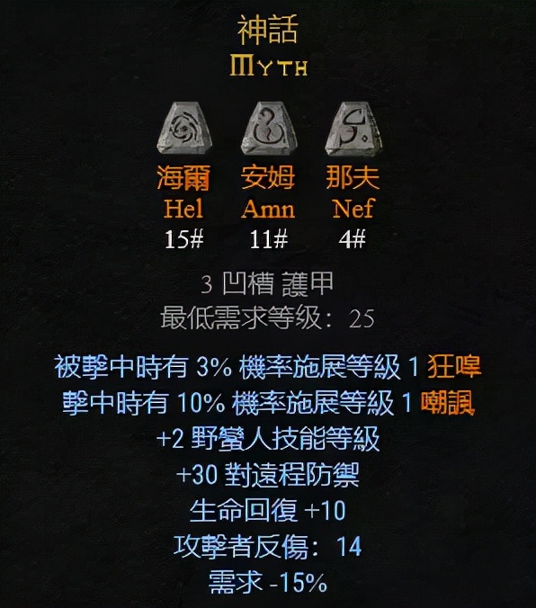 盔甲位置可以制作的符文之語，暗黑2重制版