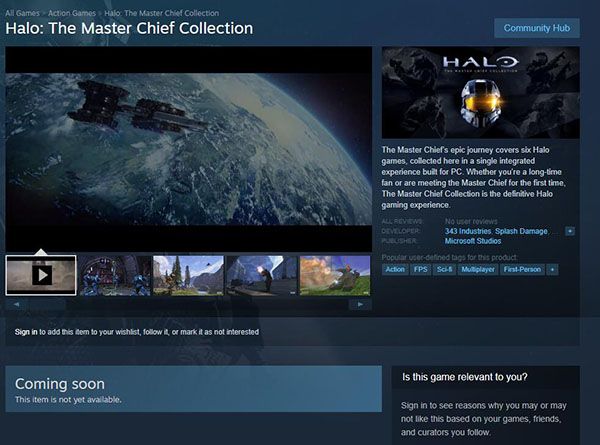 《光環士官長合集》將登陸Steam 含“致遠星”