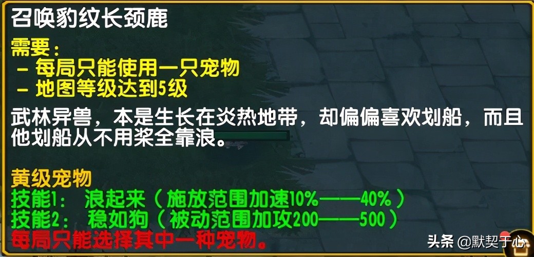 《默契于心》魔獸爭霸3:混亂武林·蒼山負雪·攻略·令牌寵物篇