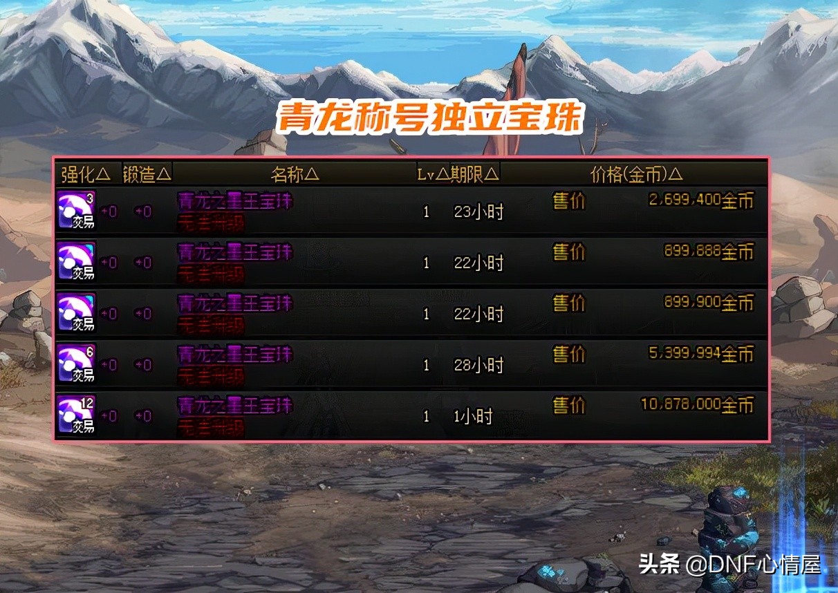 DNF：既加獨立又有名望！刃影過渡稱號寶珠選擇，拍賣行才89W金幣