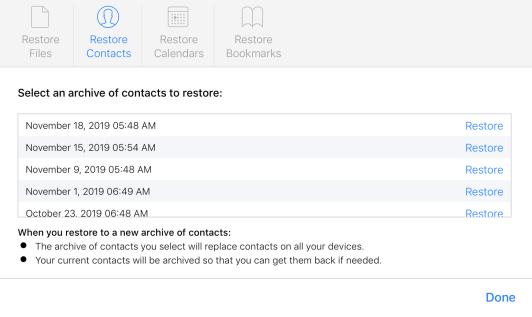 如何還原已刪除的 iCloud 聯系人、日歷和書簽？