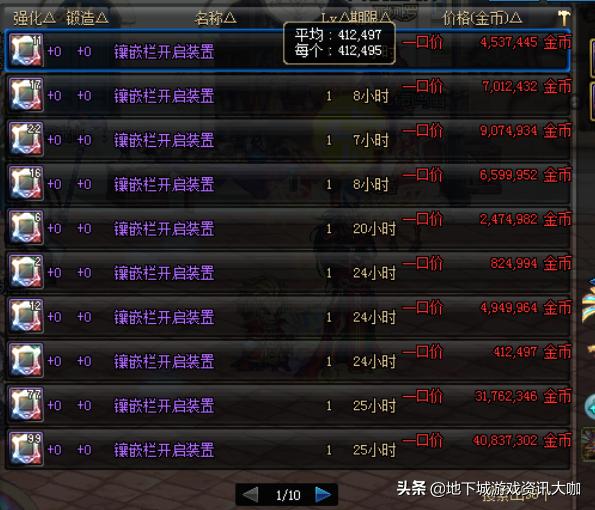 DNF：裝備鑲嵌欄還能丟拍賣行賺錢？比達芙妮賣的還要昂貴！