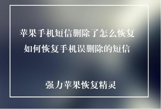 蘋果手機不小心把短信刪除了怎么恢復