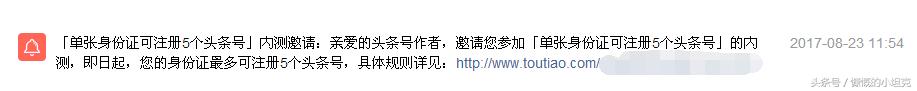 喜大普奔！一個身份證可以注冊五個頭條號啦！