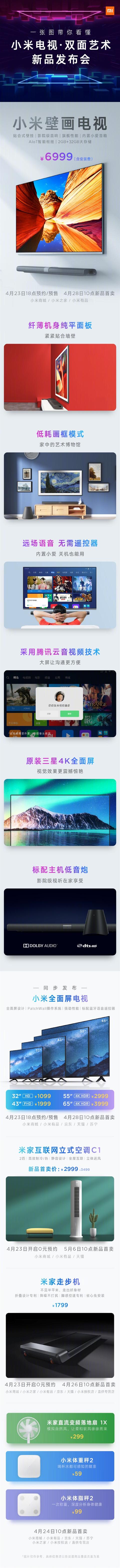 7大新品齊發！一張圖看懂今天小米電視發布會