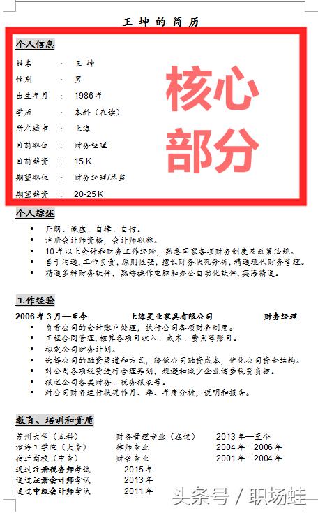 跳槽時，你的簡歷該如何制作？