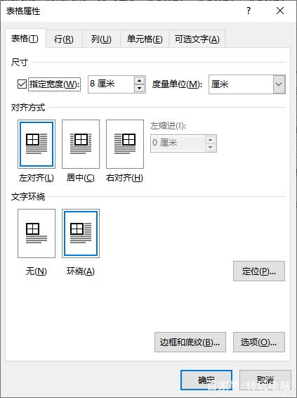 word表格調整（行高、列寬、單元格寬度）方法技巧