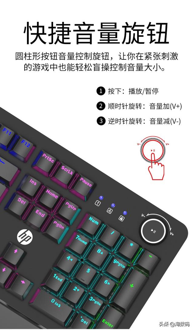 139元到手，104鍵黑紅青茶四軸可選，HP惠普推K10G電競機械鍵盤