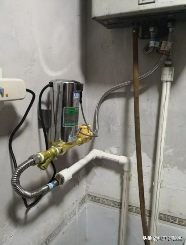 水壓低熱水器難啟動，在進水口加裝增壓泵