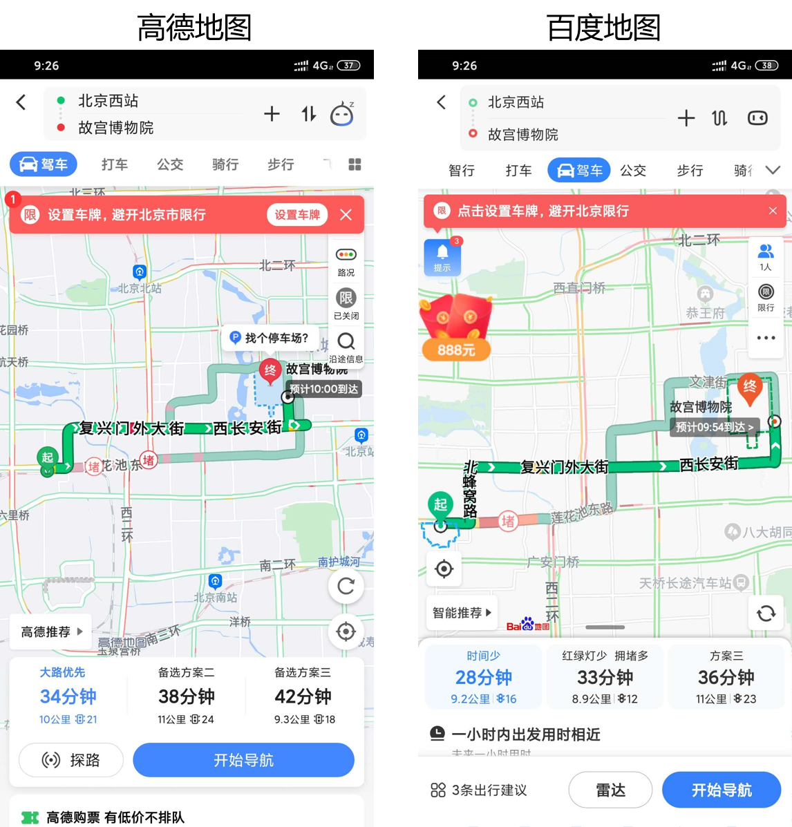 競品分析：高德地圖VS百度地圖