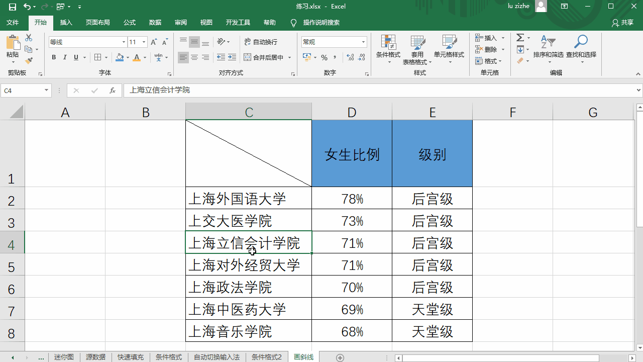 如何為Excel中的表格表頭添加斜線和文字？這才是正確的添加方式