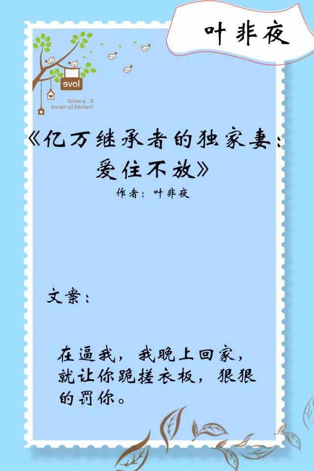 5本葉非夜的言情小說，除了《億萬星辰不及你》，這幾本也很甜