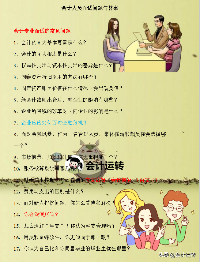 求職面試莫緊張！58個會計面試技巧+筆試考題+財務簡歷模板收好