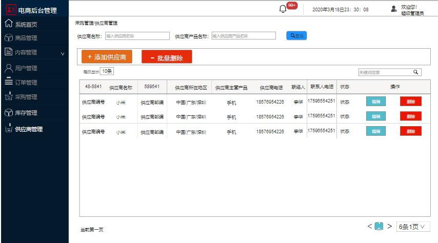 需求文檔:自營電商后臺管理系統