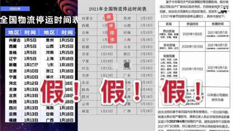 全國快遞1月15日前全部停運？多家快遞公司辟謠：今年春節快遞不打烊