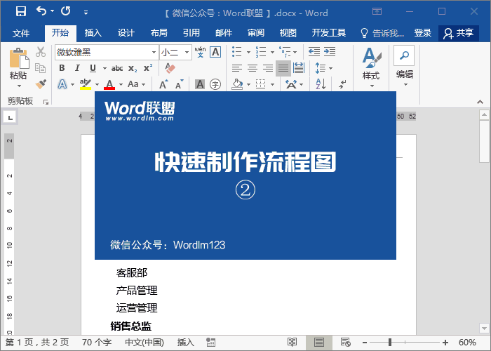 Word中SmarArt流程圖超快速制作，流程圖原來這么簡單！