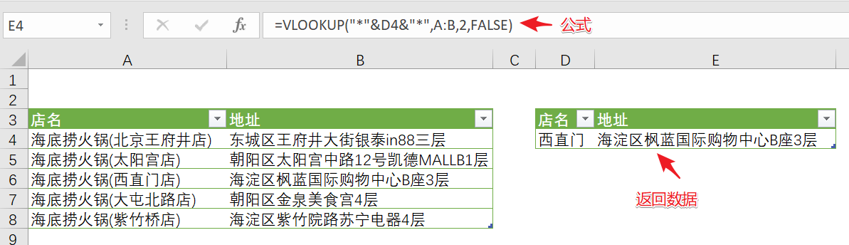 Excel中，如何通過關鍵字模糊查找所需要的數據？
