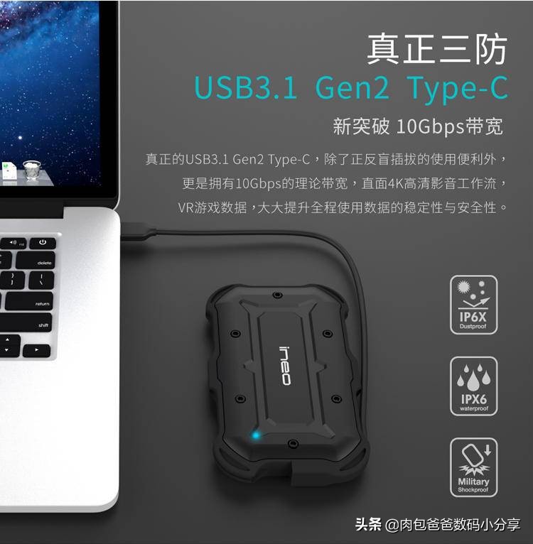 分享一下我最喜愛的移動硬盤盒，防摔高速炫酷自帶線