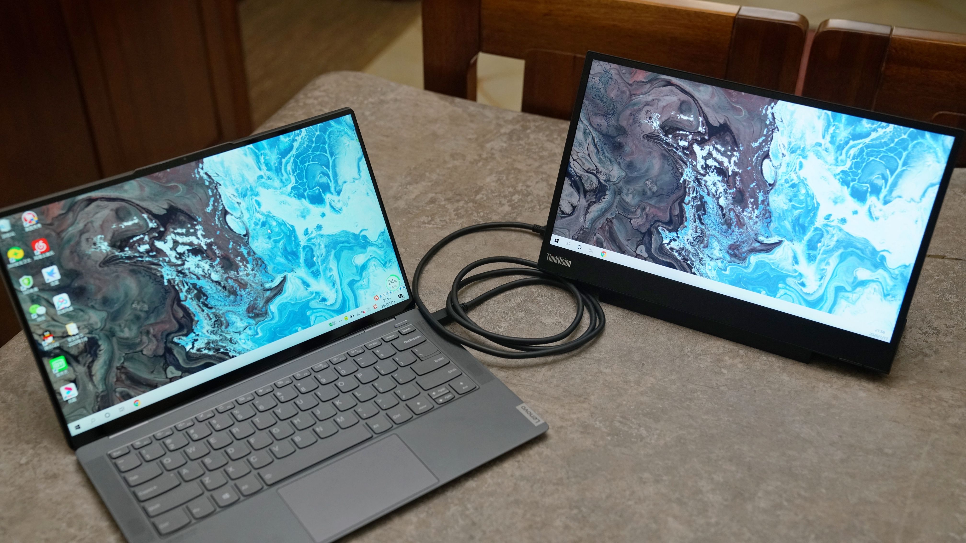 讓手機秒變平板—聯想/ThinkVision M14便攜顯示器使用測評