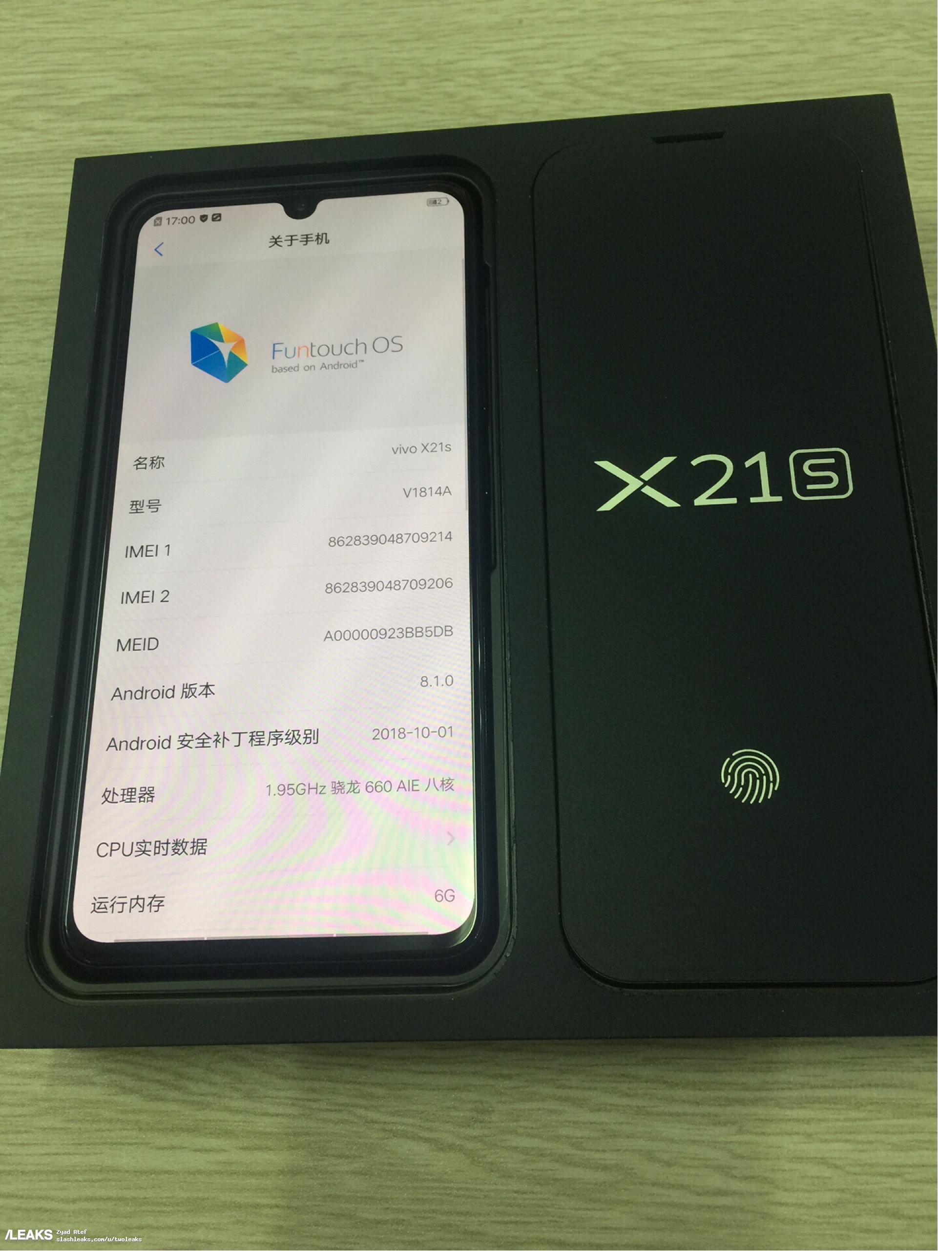 水滴屏vivo X21s開箱照曝光 6+128GB版售2798元對標OPPO R15X