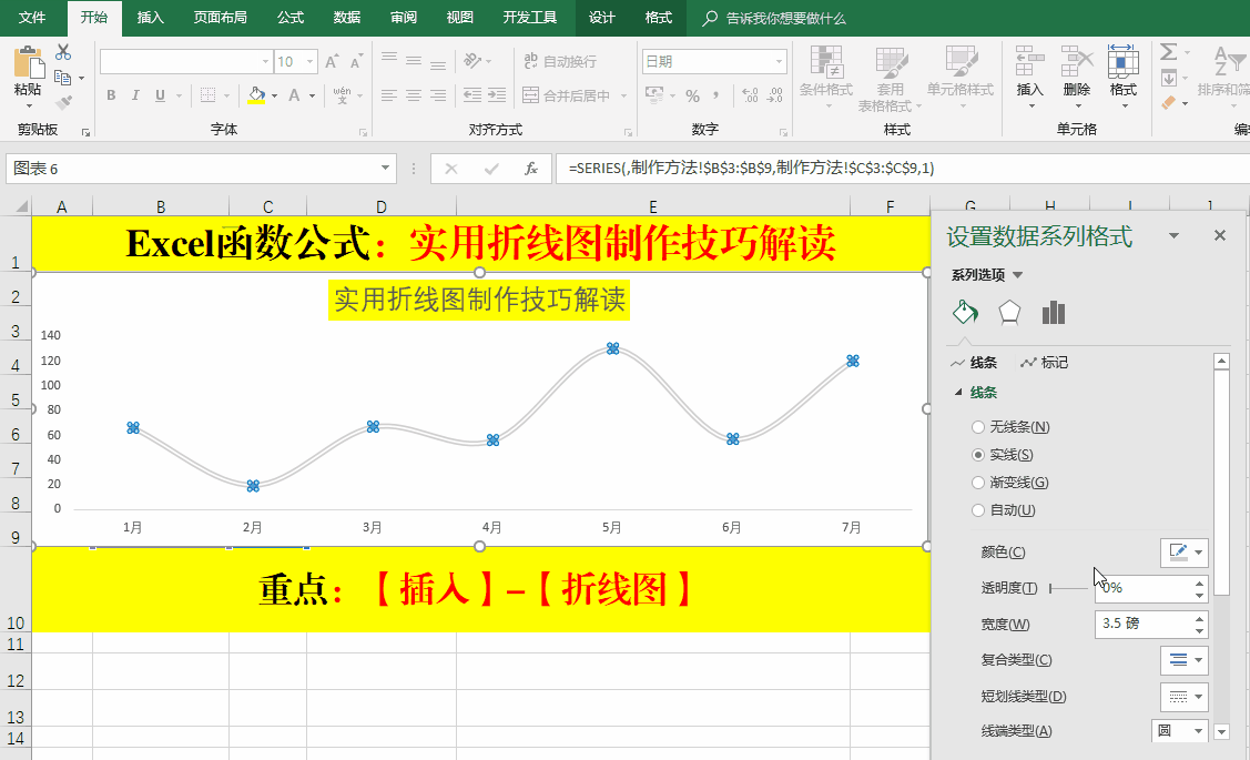 Excel函數公式:含金量超高的折線圖表制作技巧解讀
