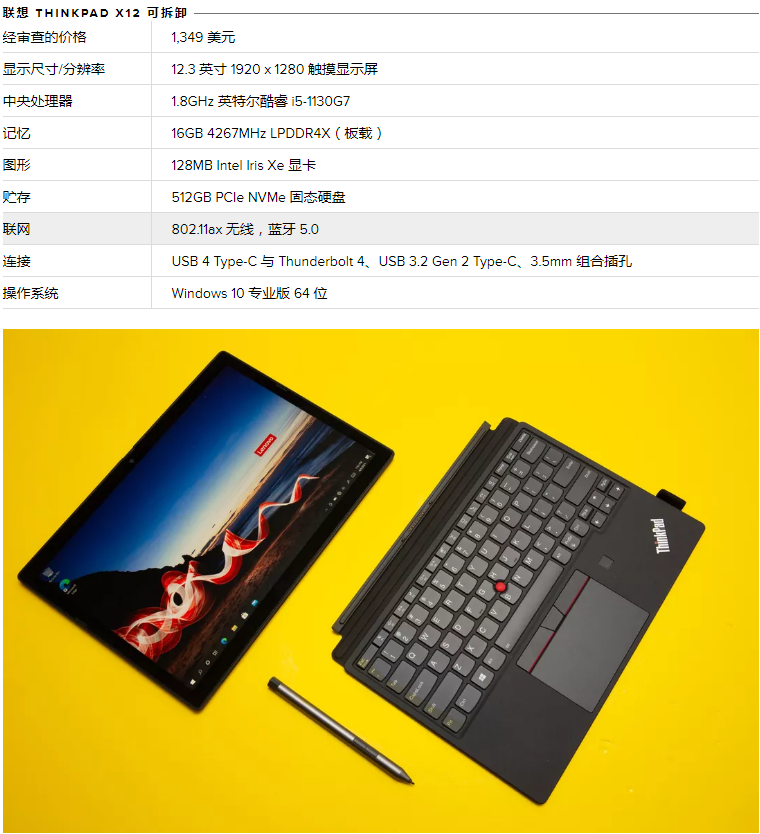 聯想 ThinkPad X12 可拆卸評測:Solid Surface Pro 替代品
