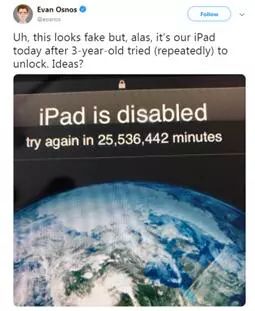 “iPad已停用，請在25536442分鐘后重試?！?</noscript
