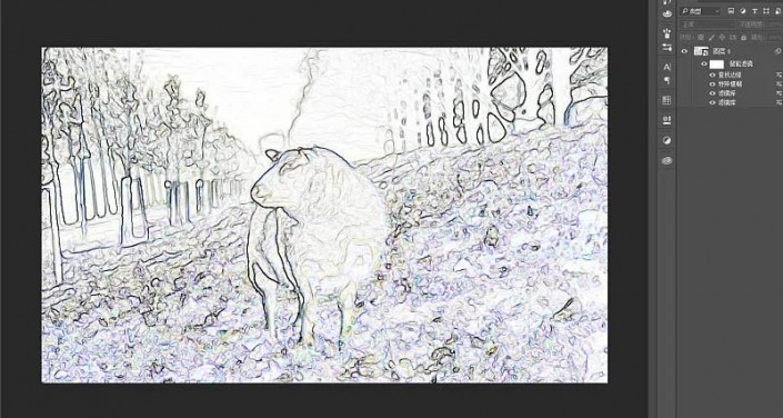 PS中的濾鏡給動物照片制作水彩效果