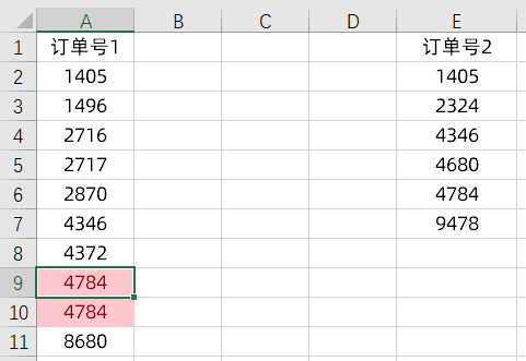 Excel中自身重復的兩列數據核對技巧