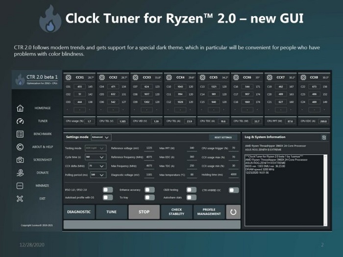 AMD處理器超頻工具CTR 2.0預覽:支持Zen 3銳龍5000系列CPU