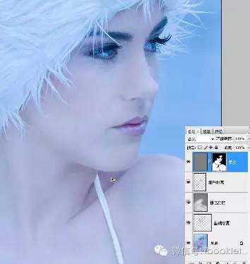 Photoshop給人物處理成粉藍色水晶效果
