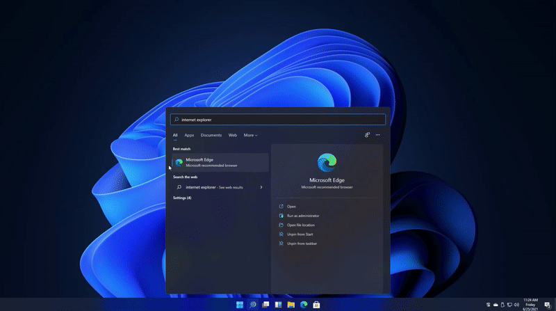 微軟 Win11，20 多年來首個沒有 IE 瀏覽器的 Windows 版本