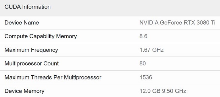 RTX 3080 Ti擁有34 TFLOPS算力：CUDA性能與RTX 3090相當